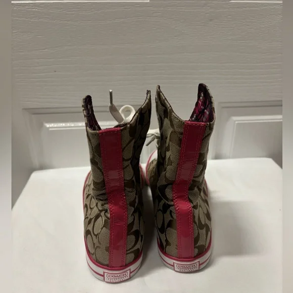 Coach Women Ankle Sneakers Signature Pattern Shoes Size 10 - Picture 4 of 16